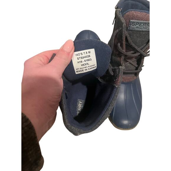 Sperry Women's Saltwater Varsity Stripe Wool Rain and All Weather Boots - Picture 3 of 8
